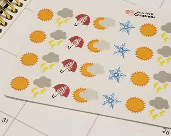 weather stickers etsy