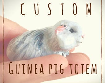Custom Guinea Pig Pocket Totem Pet Portrait Figurine Handmade Sculpture