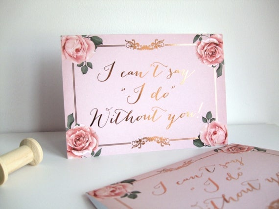 Bridesmaid Card - Luxe Rose Gold Foiled