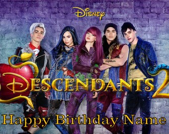 Descendants 2 Edible Image Cake Topper Personalized Birthday 1/4 Sheet