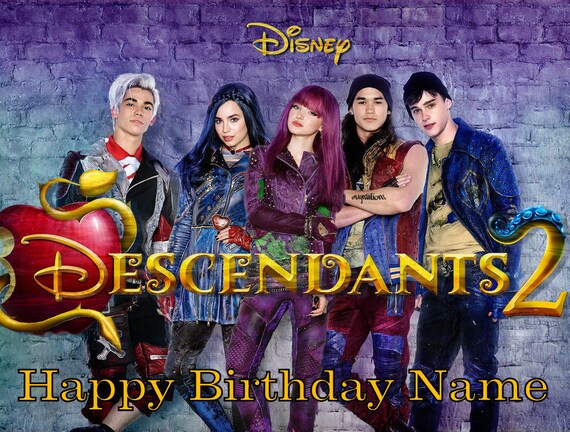Descendants 2 Edible Image Cake Topper Personalized Birthday
