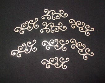 x 5 sparkling Rhinestones, glittery gold swirls