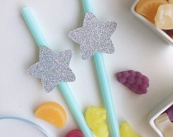 Set of 12 star straws- twinkle twinkle straws- straws- star themed- twinkle twinkle baby shower- twinkle twinkle birthday- twinkle twinkle