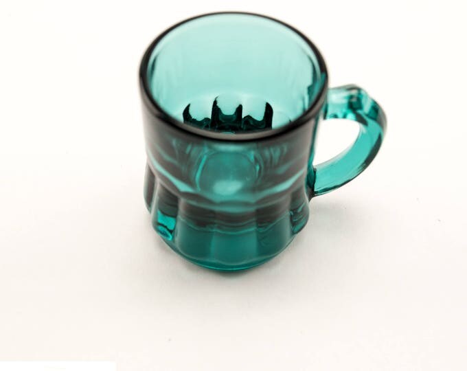 Teal Blue Shot Glass Set | Toy Beer Mugs | Federal Glass Co | Beer Mug Shots | Vintage Shot Glasses