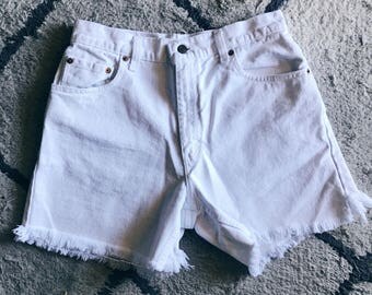 Levi'sÂ® 501Â® Shorts in White | francesca's