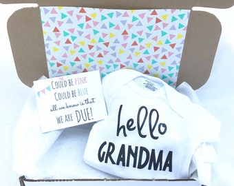For Mom Pregnancy Announcement Gift For Her Box, For Mom, Newborn Baby, Pregnant, Hello Grandma, Mothers Day Gift, Pregnancy Reveal,