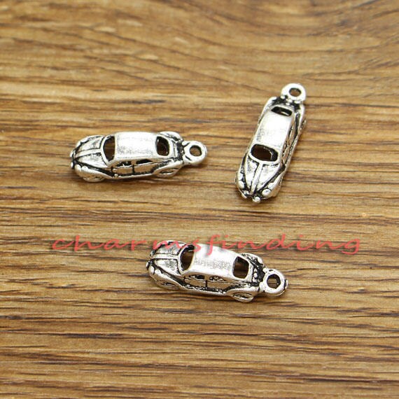 20pcs Car Charms Vehicle Charms Antique Silver Tone 7x22mm