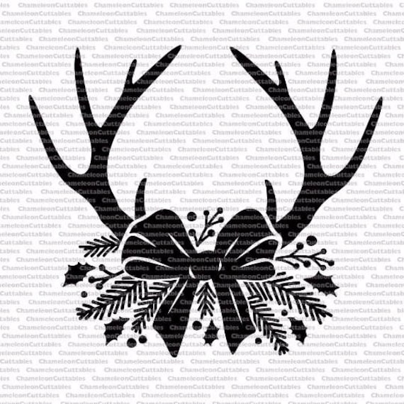 Download Christmas antlers black svg cut file decal vector