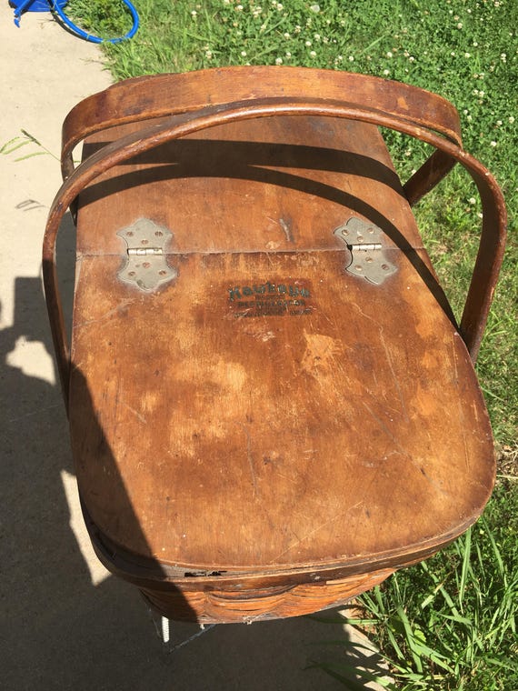 Vintage Antique Hawkeye Refrigerator picnic basket antique