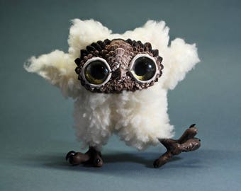 Petite owl gift hedwig owl figurine owl décor collectable toy teacher gifts art doll handmade interior toys stylish unusual gifts