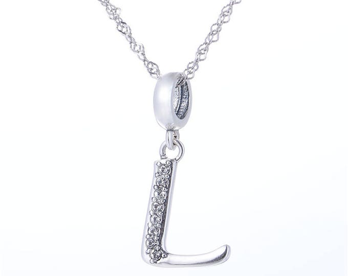 Letter L Initial Pendant Charm - 925 Sterling Silver - Gift Packaging Available - Birthday Gift - Wedding Gift - Personalised Gift