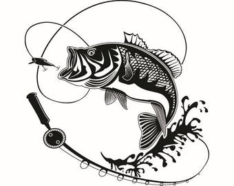 Download Bass Fishing #4 Logo Angling Fish Hook Fresh Water Hunting ...