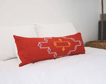 Moroccan Extra Long Lumbar Pillow - Red #1 -14X36