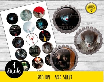 COD191-50% OFF SALE IT Digital Collage Sheet-1 inch Bottlecap-Printable Image Download for pendants magnets party bottle cap