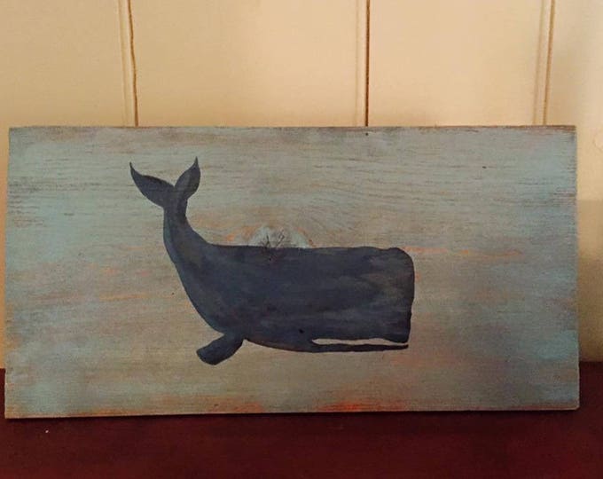 Custom Whale Sign/ whale sign/ wood whale sign/ beach house sign