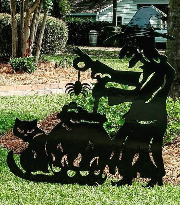 Outdoor Halloween Decorations Witches Brew Metal Halloween