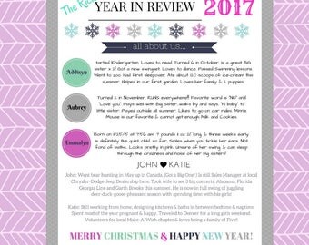 2017 Year in Review Letter, Year at a Glance, Christmas Newsletter, Family Newsletter, 2017 Christmas Newsletter, Printable