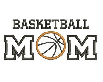 6 sizes - Basketball Mom Applique Design, Basketball Mom Embroidery Design, Basketball Embroidery Design, Basketball Applique Design