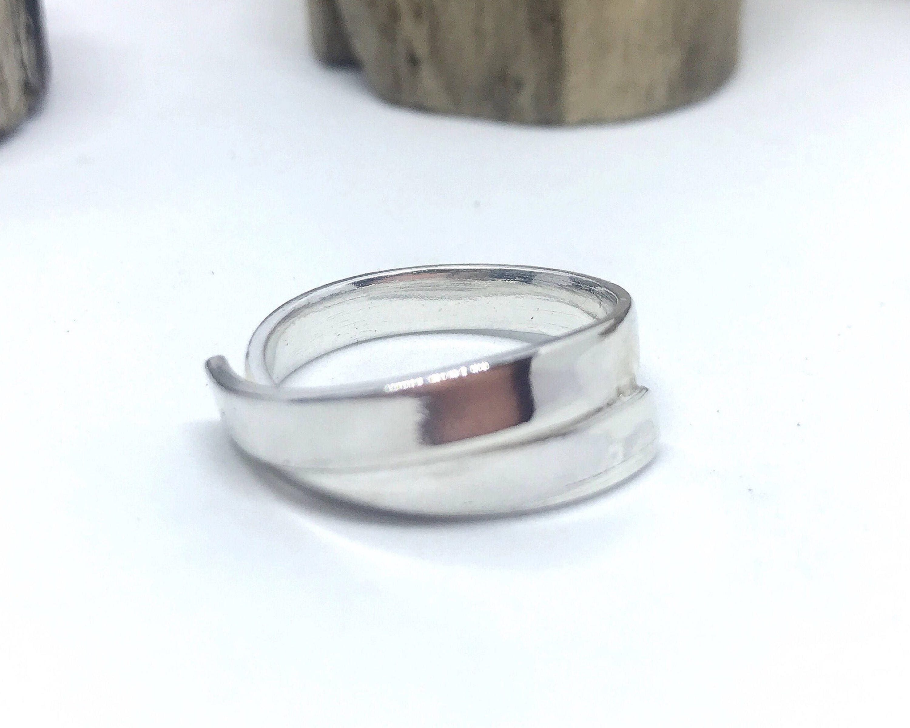 Silver wrap ring wide wrap over in 925 sterling silver.