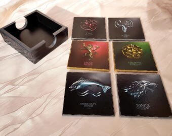game of thrones coasters 6 Decoupage coasters decoupage game of thrones box wooden coasters with box drink coasters coasters vintage rustic