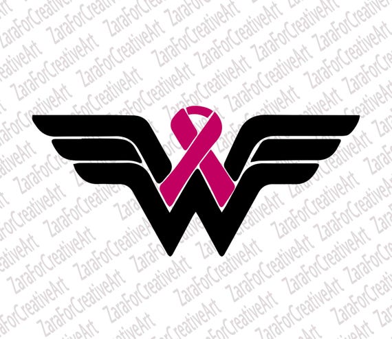 wonder woman breast cancer awareness SVG DXF PNG Cutting