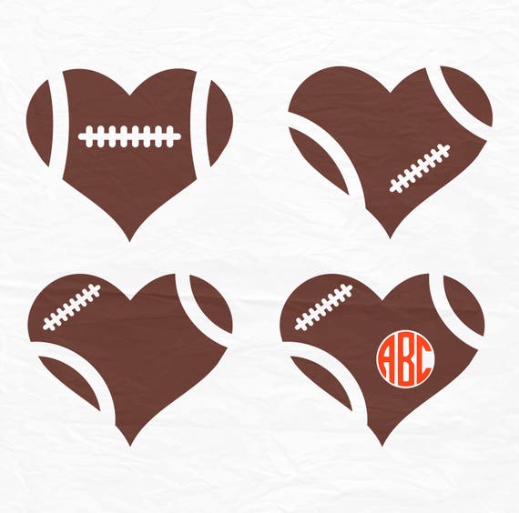 Download Football Heart Football Love SVG Football SVG Football Cut