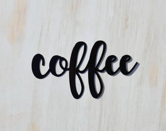 Coffee word art vinyl jar container label decal