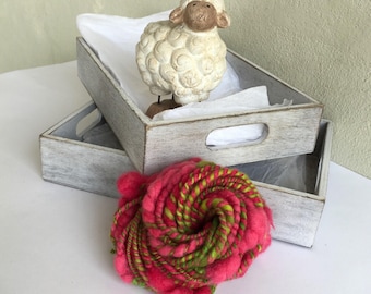 Rose Garden, mini handspun artyarn for knitting, crochet, weaving or any fiber crafts, 23g (36 yd)