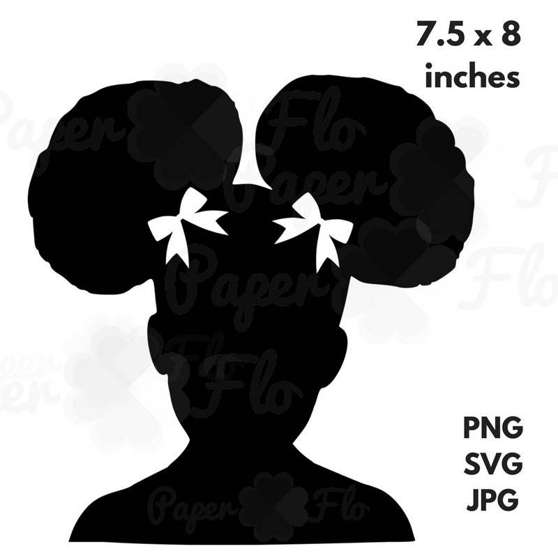 Download Afro puffs SVG little girl silhouette SVG cut file black ...