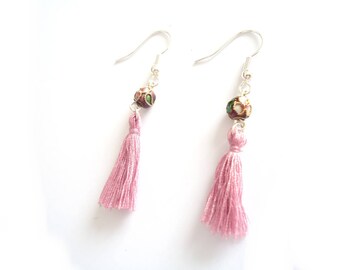 Tassel and bead earrings