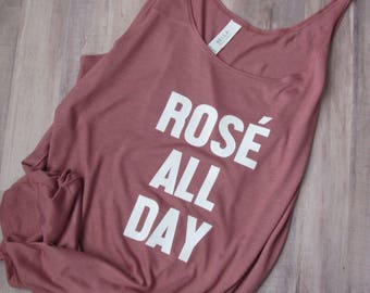 Rose All Day Tank - Rose All Day Shirt - Slouchy Shirt - Slouchy Tank - Champagne