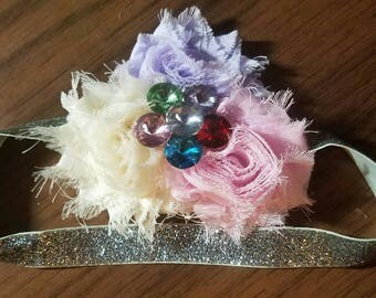 Sparkly Shabby Flower Toddler Headband
