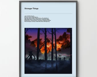 STRANGER THINGS Poster Art Print, Movie Film Posters Netflix 2016