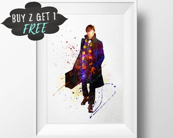 Harry Potter Printable Poster, Fantastic Beasts Art, Newt Scamander Print Poster, Wall Art Printable, Downloadable Print, Apartment Decor