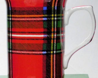 Royal Stewart Plaid, Scottish Tartan MUG, Imported from England for tea or coffee, dishwasher & microwave safe