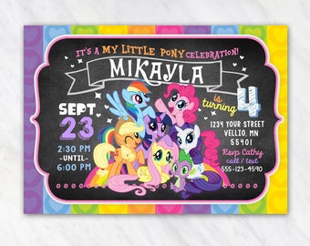 My Little Pony Invitation for Birthday Party - Printable Digital File