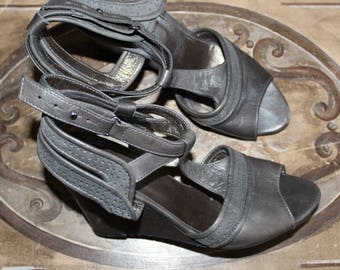 Platform Sandals Comptoir des Cotonniers size 37 grey leather