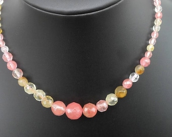 Watermelon tourmaline necklace 17" or 18.5"