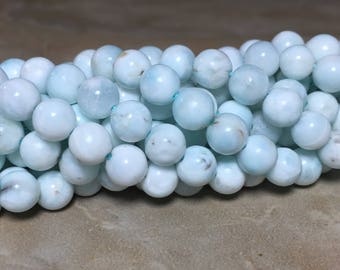 6mm Genuine AA Larimar Gemstone Half or Full Strand Round 6mm Loose Beads, Larimar, Natural Larimar Beads, Genuine Larimar