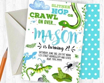 Reptile Birthday Invitation, Reptile Invitation, Reptile Invite, birthday invite, Birthday Party, Printable Invitation, Reptile