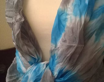 Viscose and cotton ruffled scarf