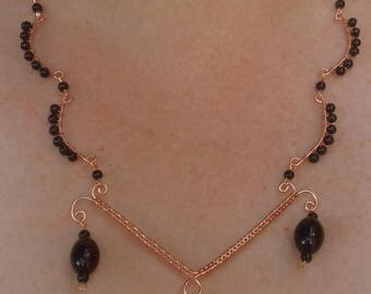 Copper and Black Statement Necklace