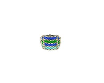 Bague miyukibeads style art déco