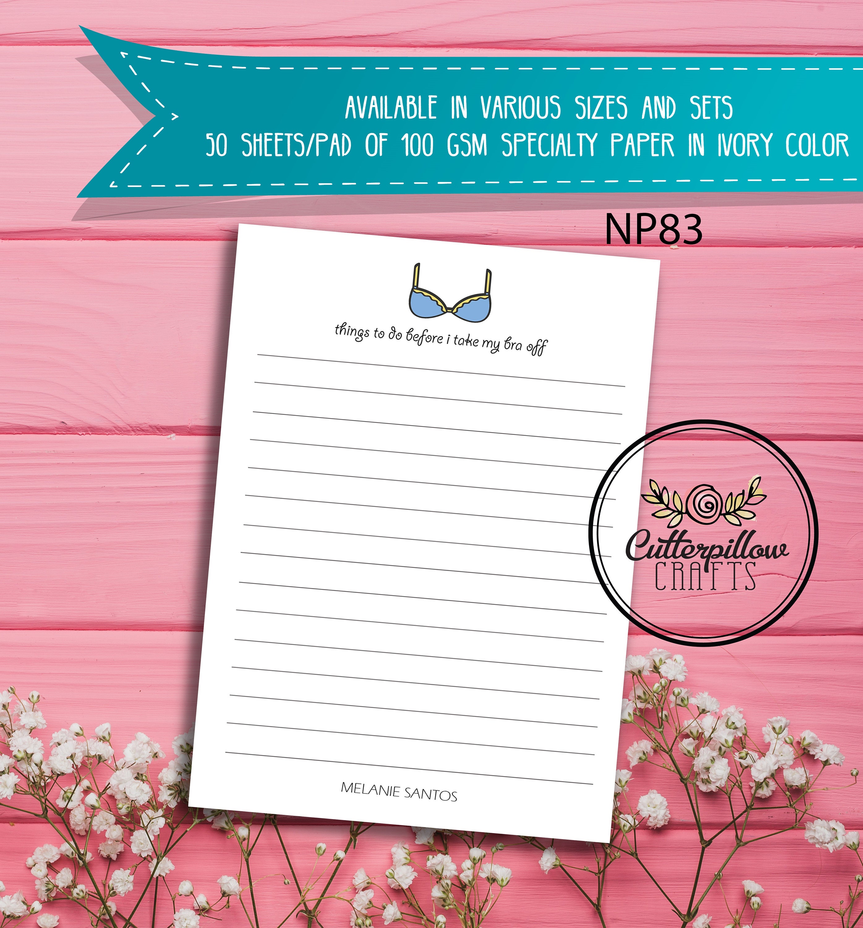 Personalized Custom Customized Notepad Memopad Personalised