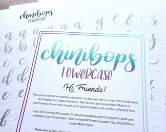 Brush Lettering Practice Sheets, Hand Lettering Practice Sheets, Digital Download, Modern Calligraphy, Learn Lettering, Lettering Printable