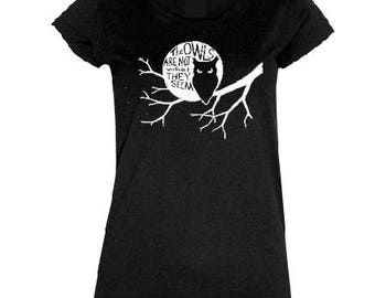 The Owls are not what they seem Twin Peaks T shirt, Woman Men Kids Boy Girl Graphic 90s TV david lynch frost T shirt
