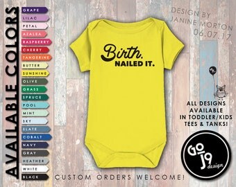 Funny Baby Onesie, Funny Baby Clothes, Unisex Onesie, Graphic Baby Tee, Trendy Tees, Custom Onesie, Shower Gift, Joke Onesie, Birth Nailed