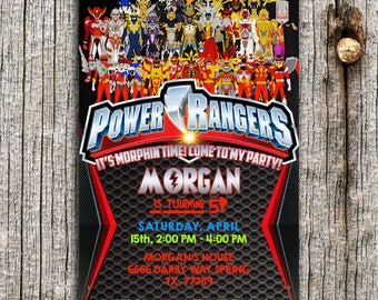 Power Ranger Invitation,Power Ranger Party,Power Ranger Birthday,Power Ranger Invite,Power Ranger Birthday Party,Power Ranger Card