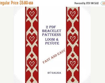SALE50%OFF Red heart bracelet Patterns for beading Tutorial beaded pattern Fast and easy Jewelry making Love bracelet Pdf pattern Peyote bra