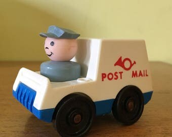 Vintage Fisher Price Little People Post Mail Van